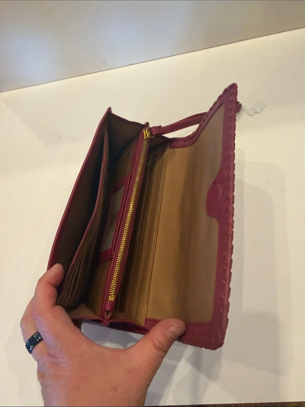 HOBO Burgundy Wristlet Clutch with Wrist Strap